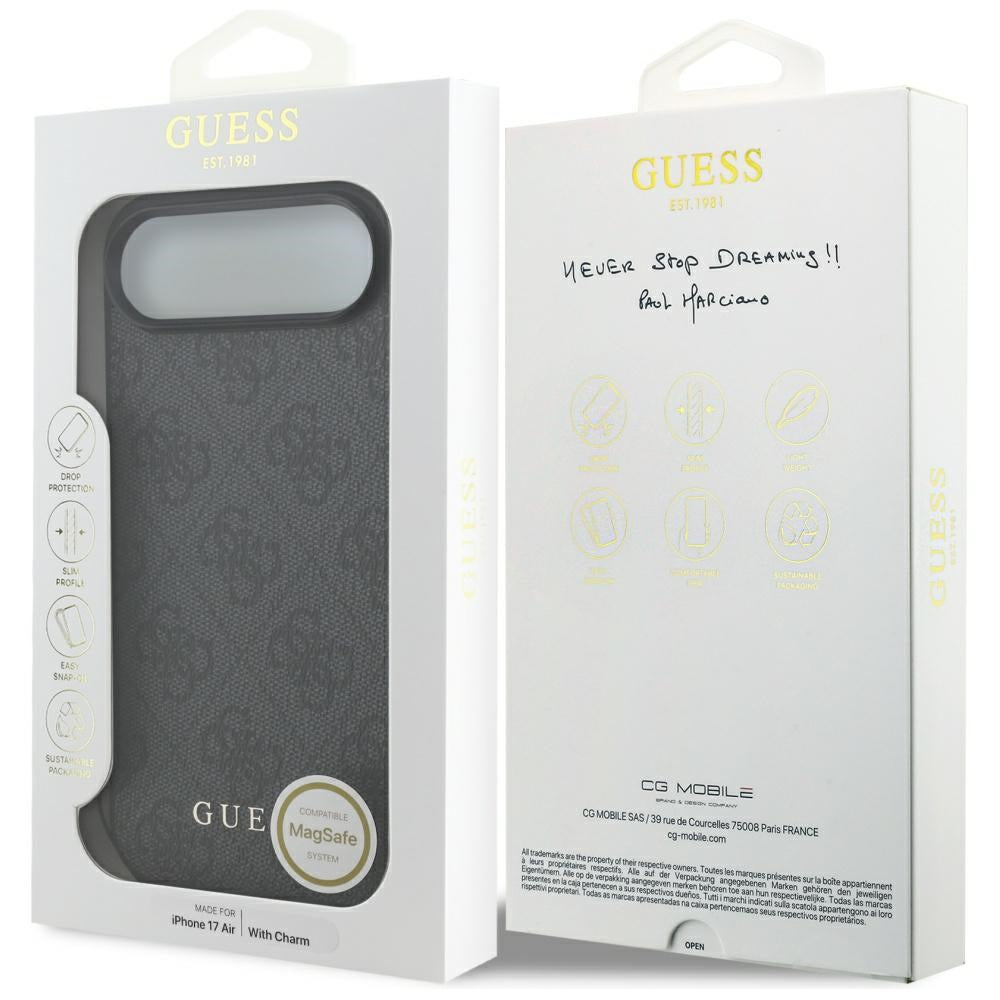 Etui MagSafe dla Apple iPhone 17 Air, Guess, 4G Charm Cradle, Czarne