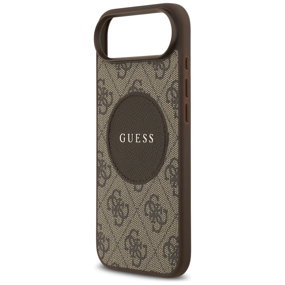 Etui MagSafe dla Apple iPhone 17 Air, Guess, 4G Circle Classic Logo, Brązowy