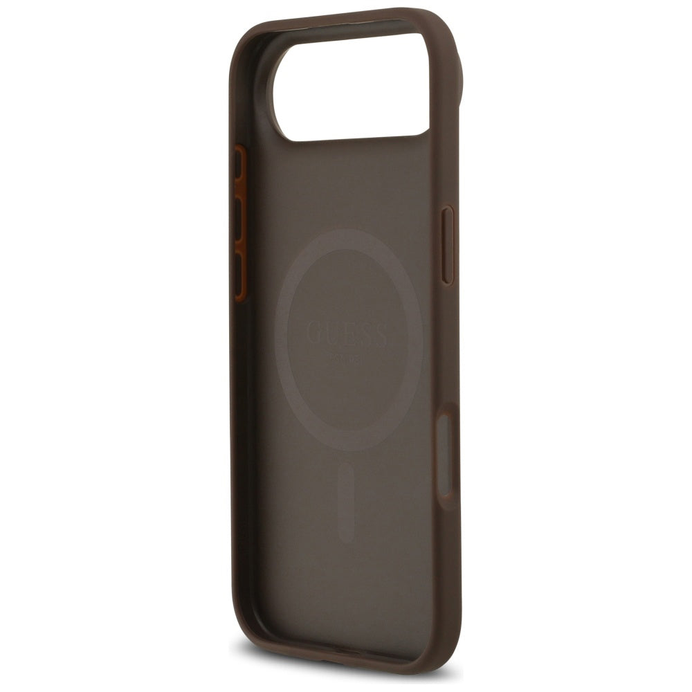 Etui MagSafe dla Apple iPhone 17 Air, Guess, 4G Circle Classic Logo, Brązowy