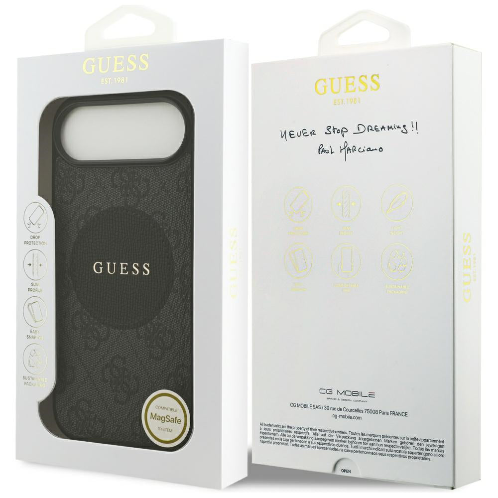 Etui MagSafe dla Apple iPhone 17 Air, Guess, 4G Circle Classic Logo, Czarne