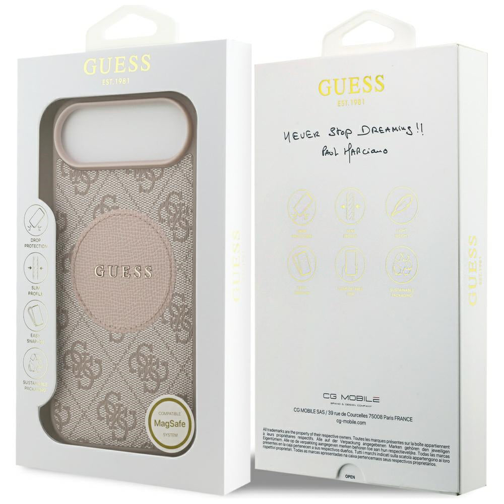 Etui MagSafe dla Apple iPhone 17 Air, Guess, 4G Circle Classic Logo, Różowy