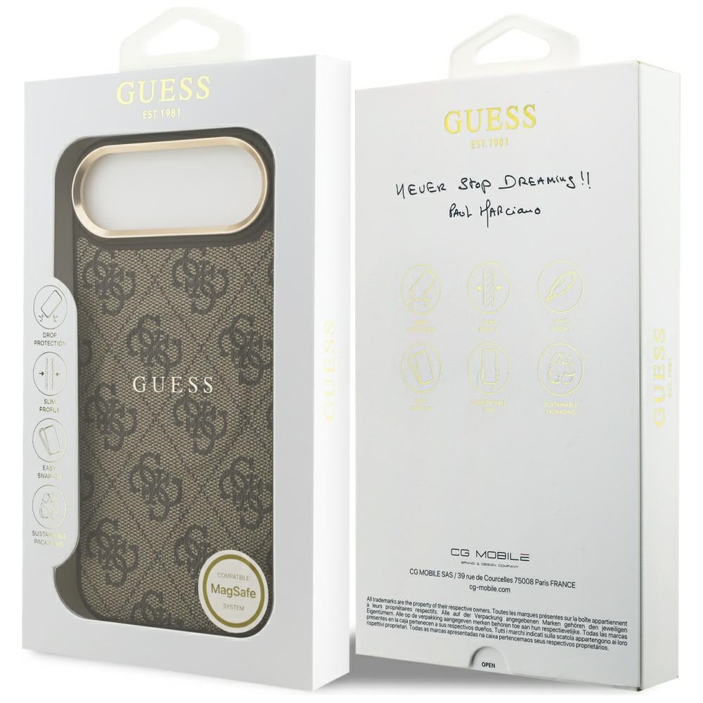 Etui MagSafe dla Apple iPhone 17 Air, Guess, 4G Classic, Brązowy