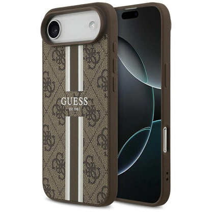 Etui MagSafe dla Apple iPhone 17 Air, Guess, 4G Printed Stripes, Brązowy
