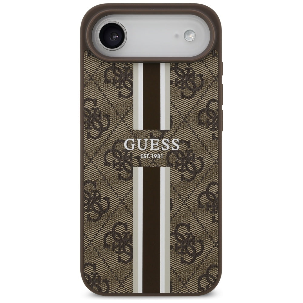 Etui MagSafe dla Apple iPhone 17 Air, Guess, 4G Printed Stripes, Brązowy