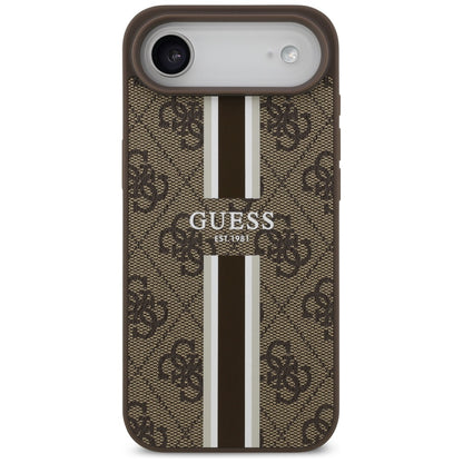 Etui MagSafe dla Apple iPhone 17 Air, Guess, 4G Printed Stripes, Brązowy