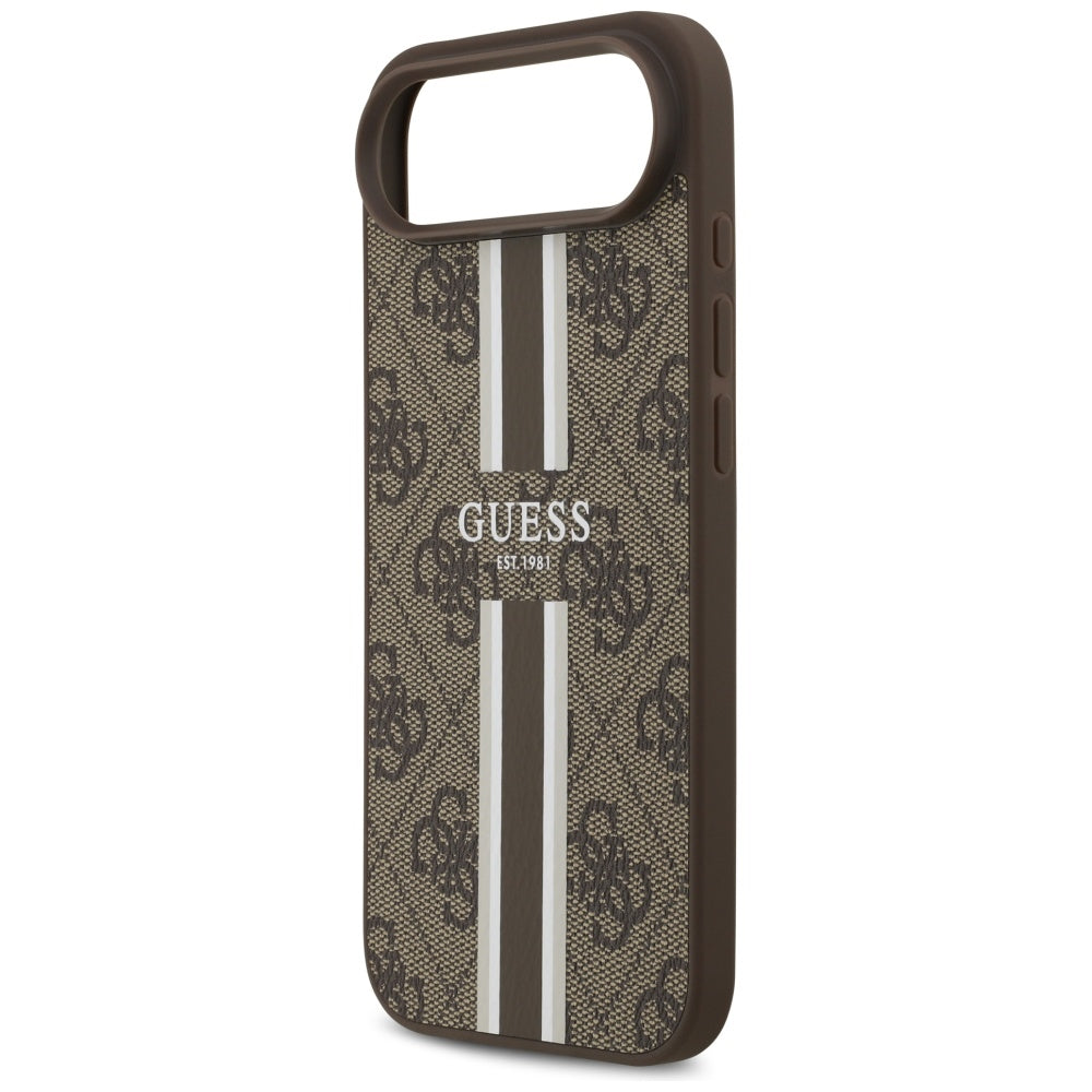 Etui MagSafe dla Apple iPhone 17 Air, Guess, 4G Printed Stripes, Brązowy