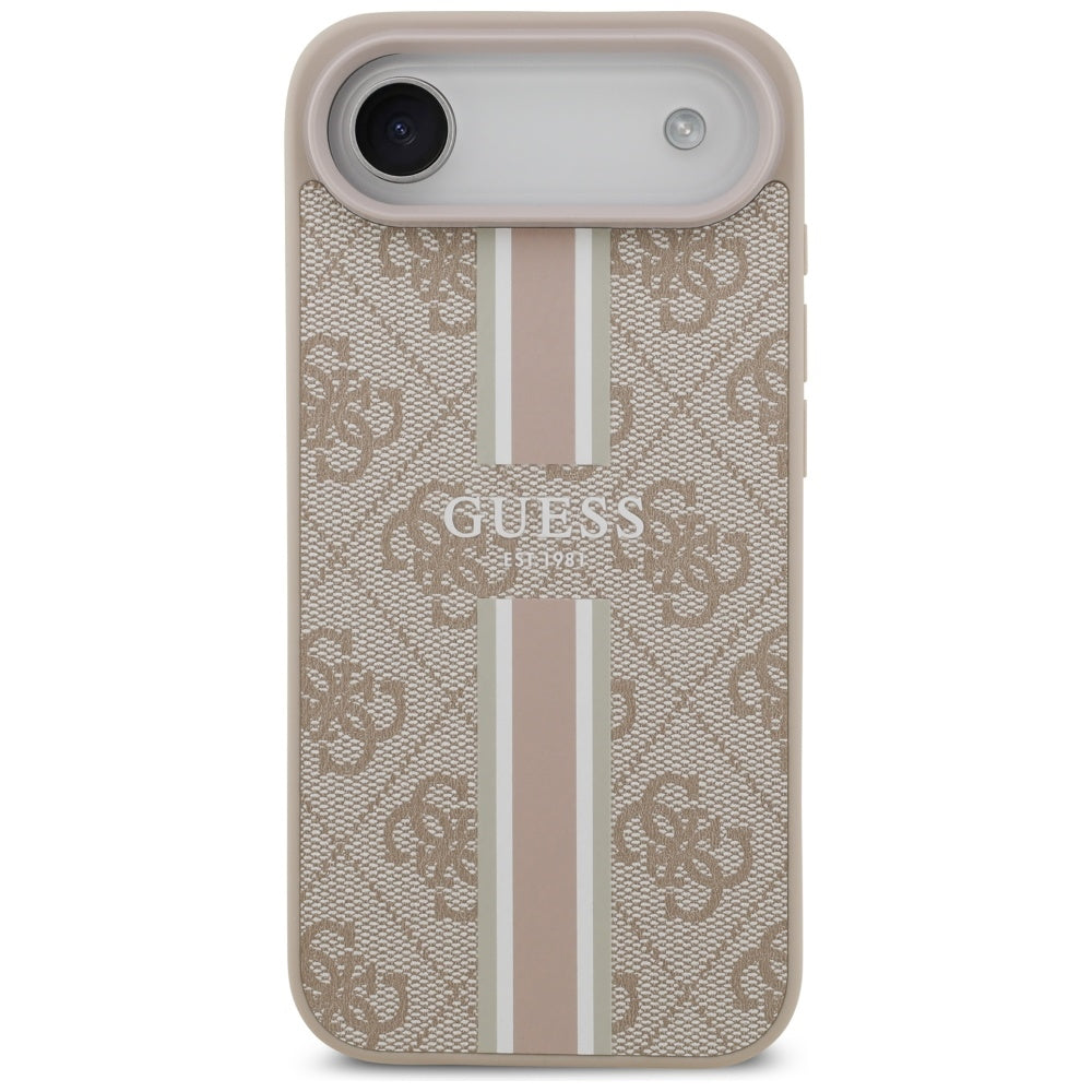 Etui MagSafe dla Apple iPhone 17 Air, Guess, 4G Printed Stripes, Różowy