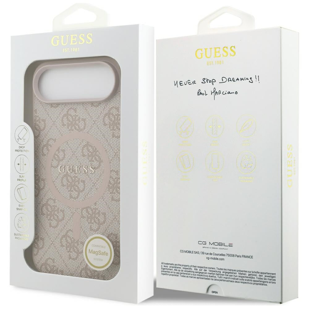 Etui MagSafe dla Apple iPhone 17 Air, Guess, 4G Ring Classic Logo, Różowy