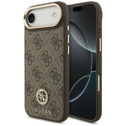 Etui MagSafe dla Apple iPhone 17 Air, Guess, 4G Strass Logo, Brązowy
