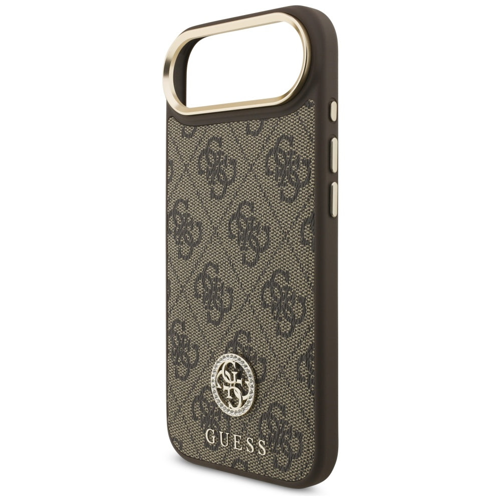 Etui MagSafe dla Apple iPhone 17 Air, Guess, 4G Strass Logo, Brązowy