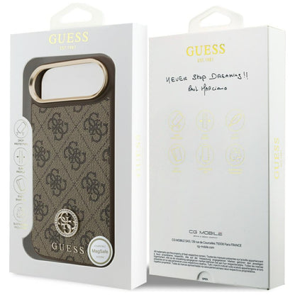 Etui MagSafe dla Apple iPhone 17 Air, Guess, 4G Strass Logo, Brązowy
