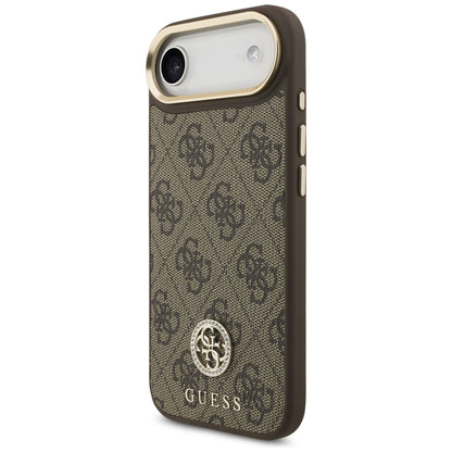 Etui MagSafe dla Apple iPhone 17 Air, Guess, 4G Strass Logo with Big Strap, Brązowy