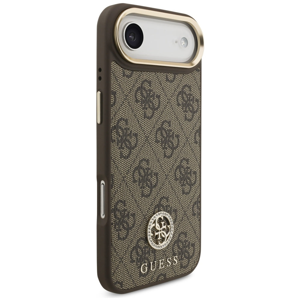 Etui MagSafe dla Apple iPhone 17 Air, Guess, 4G Strass Logo with Big Strap, Brązowy