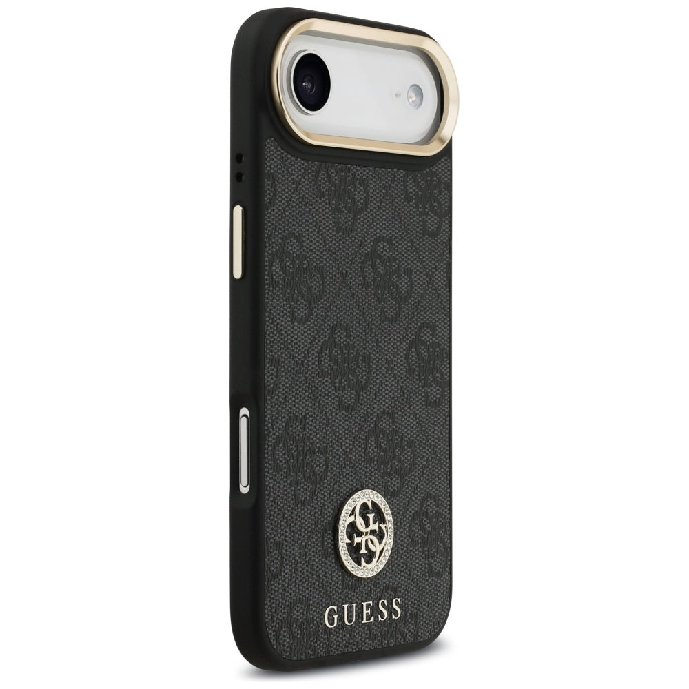 Etui MagSafe dla Apple iPhone 17 Air, Guess, 4G Strass Logo with Big Strap, Czarne