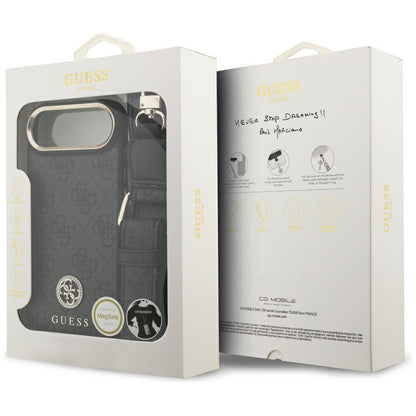 Etui MagSafe dla Apple iPhone 17 Air, Guess, 4G Strass Logo with Big Strap, Czarne