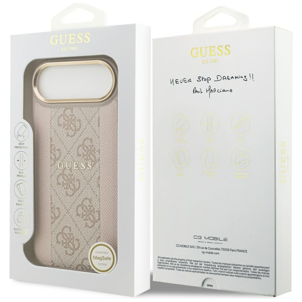 Etui MagSafe dla Apple iPhone 17 Air, Guess, 4G Stripe, Różowy