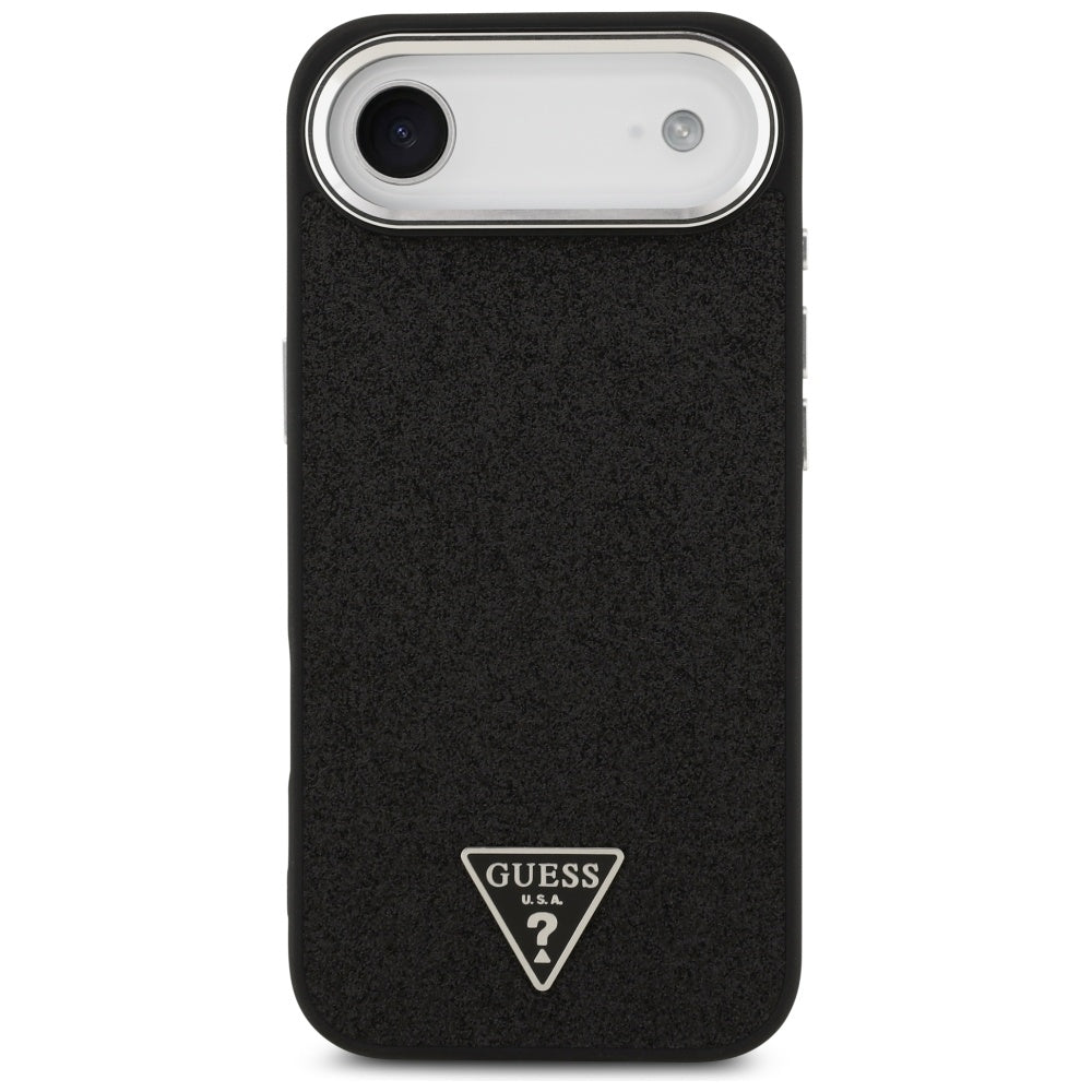 Etui MagSafe dla Apple iPhone 17 Air, Guess, Glitter Triangle Logo, Czarne