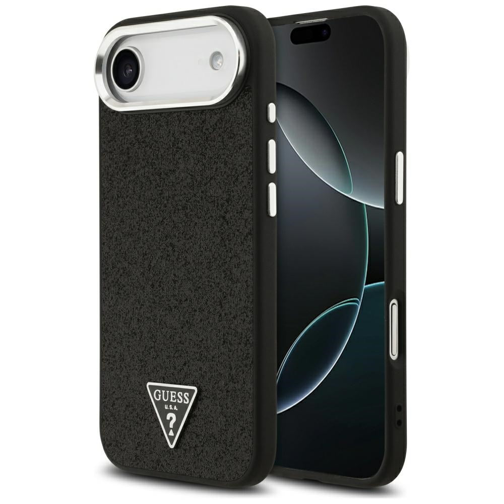 Etui MagSafe dla Apple iPhone 17 Air, Guess, Glitter Triangle Logo, Czarne