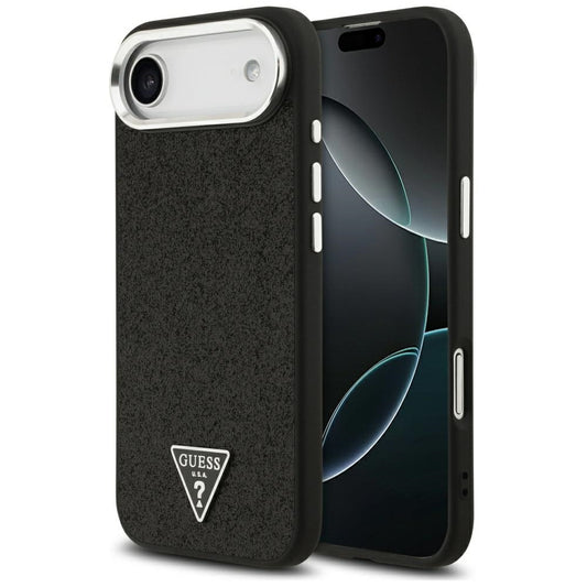 Etui MagSafe dla Apple iPhone 17 Air, Guess, Glitter Triangle Logo, Czarne