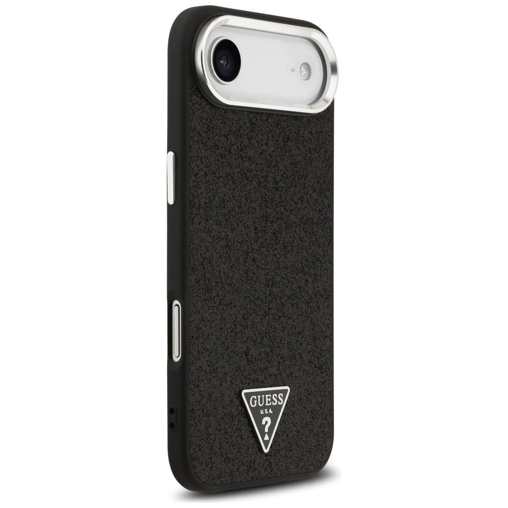 Etui MagSafe dla Apple iPhone 17 Air, Guess, Glitter Triangle Logo, Czarne