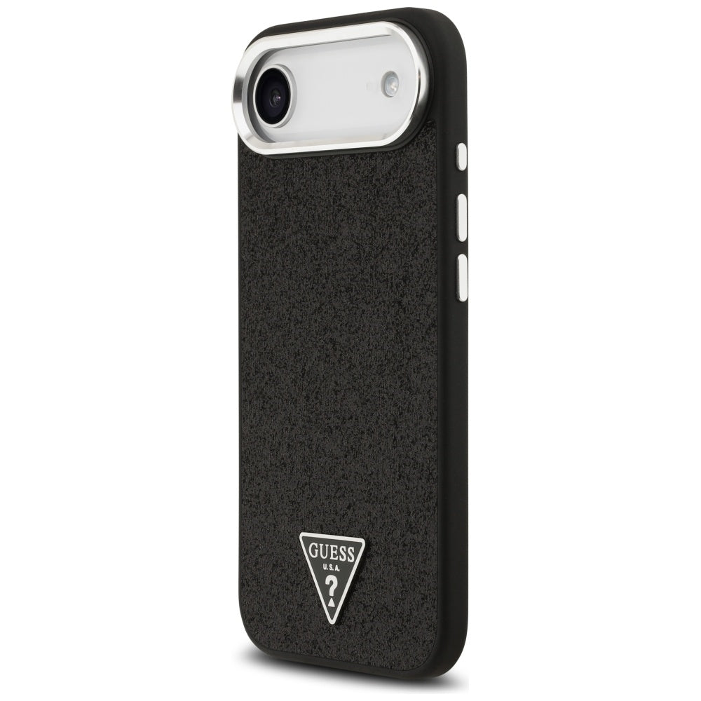 Etui MagSafe dla Apple iPhone 17 Air, Guess, Glitter Triangle Logo, Czarne