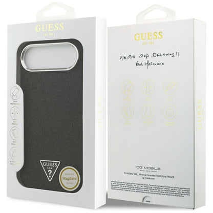 Etui MagSafe dla Apple iPhone 17 Air, Guess, Glitter Triangle Logo, Czarne