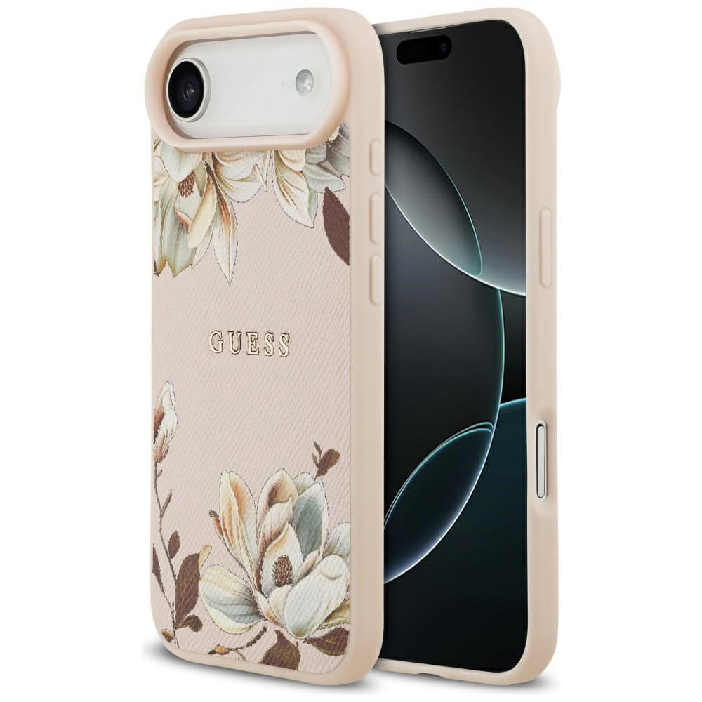 Etui MagSafe dla Apple iPhone 17 Air, Guess, Grained Flowers, Różowy
