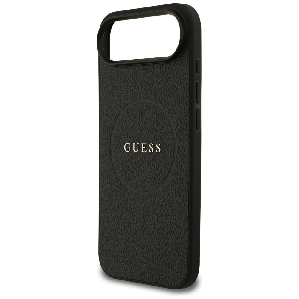 Etui MagSafe dla Apple iPhone 17 Air, Guess, Grained Gold Ring, Czarne