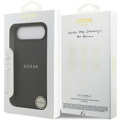 Etui MagSafe dla Apple iPhone 17 Air, Guess, Grained Gold Ring, Czarne