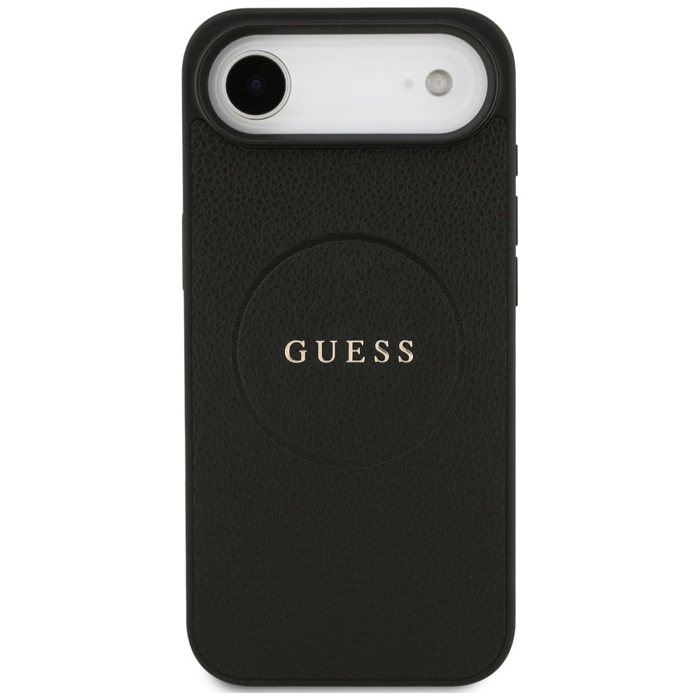 Etui MagSafe dla Apple iPhone 17 Air, Guess, Grained Gold Ring, Czarne