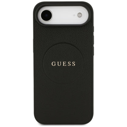 Etui MagSafe dla Apple iPhone 17 Air, Guess, Grained Gold Ring, Czarne