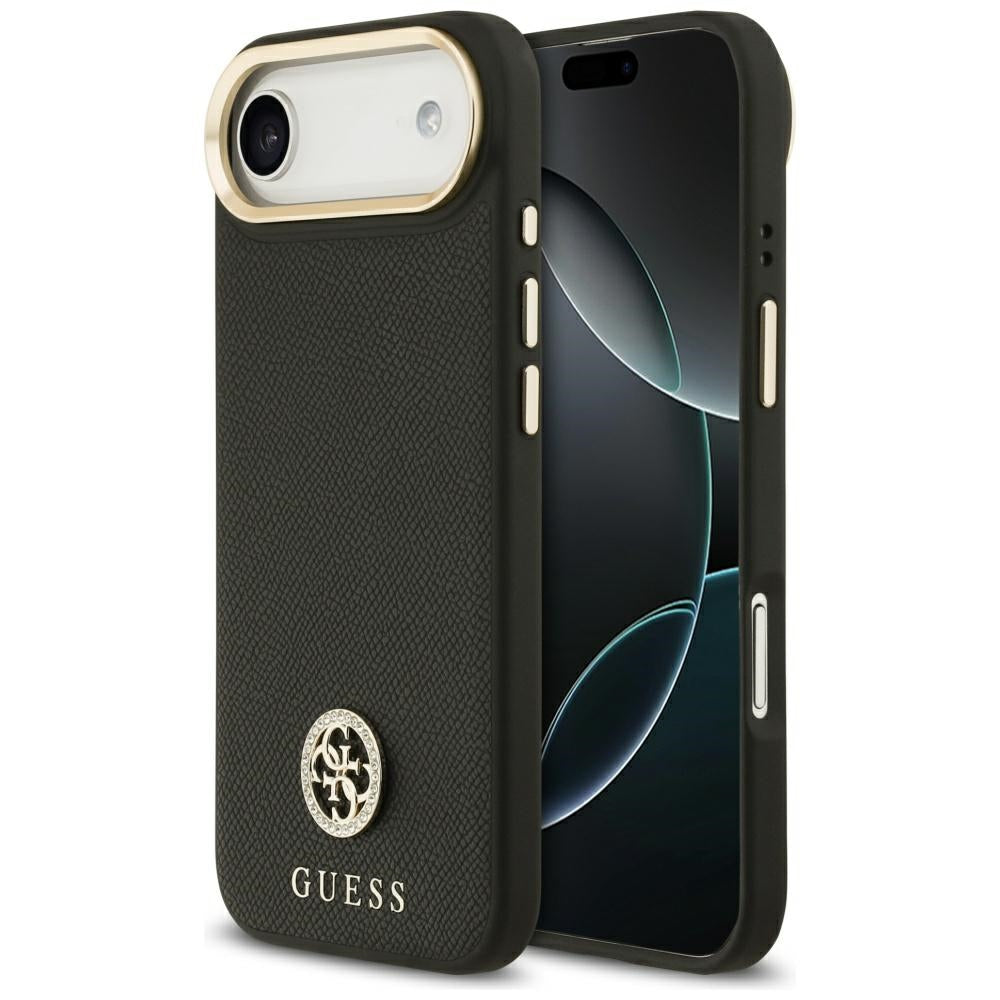 Etui MagSafe dla Apple iPhone 17 Air, Guess, Grained Strass Logo, Czarne