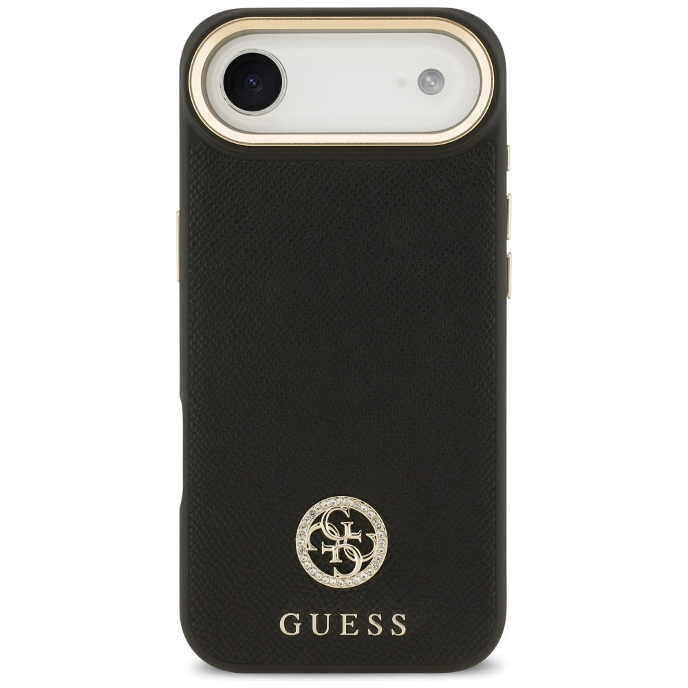 Etui MagSafe dla Apple iPhone 17 Air, Guess, Grained Strass Logo, Czarne