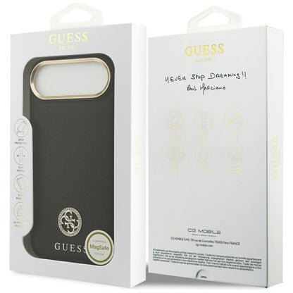 Etui MagSafe dla Apple iPhone 17 Air, Guess, Grained Strass Logo, Czarne