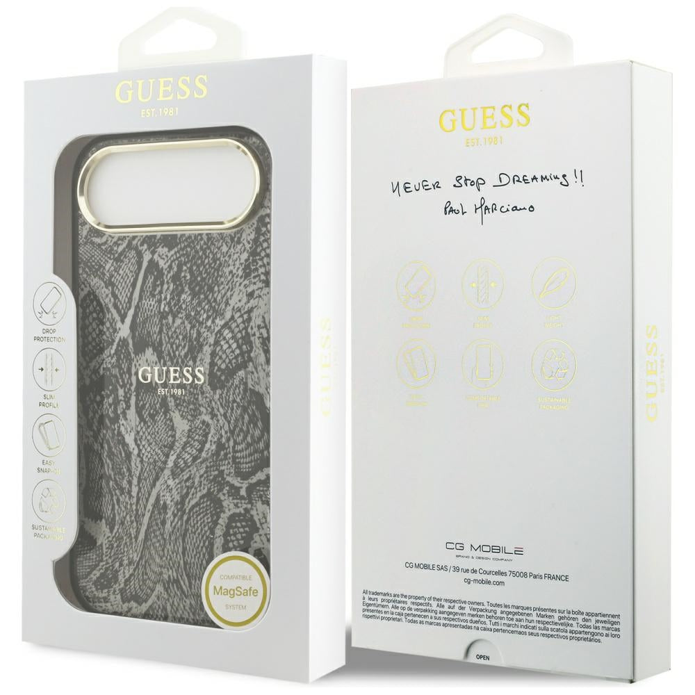 Etui MagSafe dla Apple iPhone 17 Air, Guess, Python Pattern, Czarne