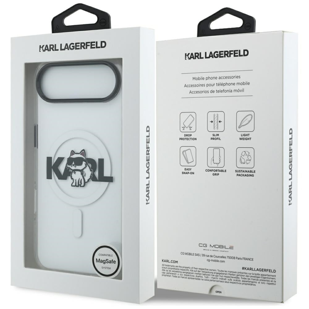 Etui MagSafe dla Apple iPhone 17 Air, Karl Lagerfeld, IML Sketch Logo Choupette, Przezroczyste