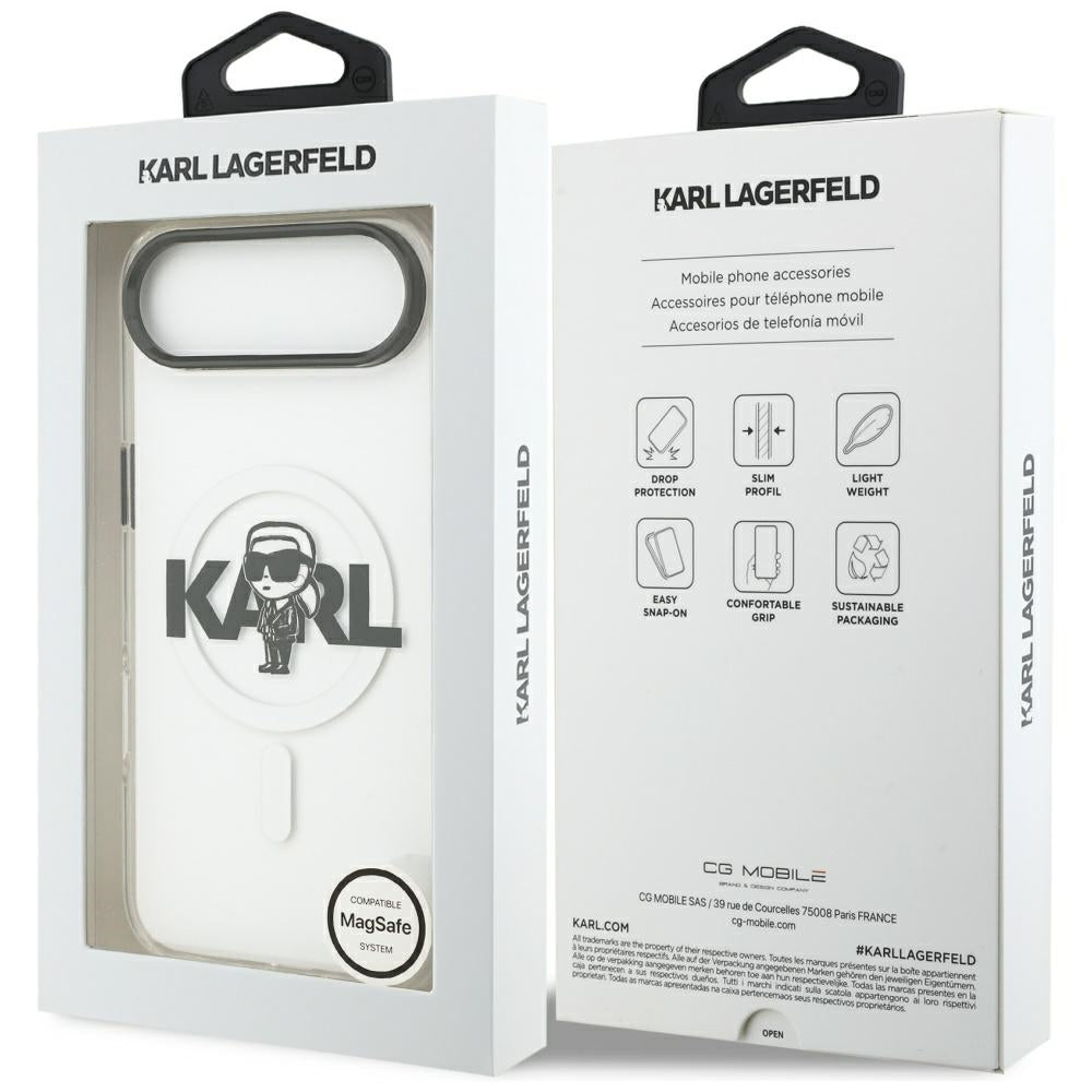 Etui MagSafe dla Apple iPhone 17 Air, Karl Lagerfeld, IML Sketch Logo Karl, Przezroczyste