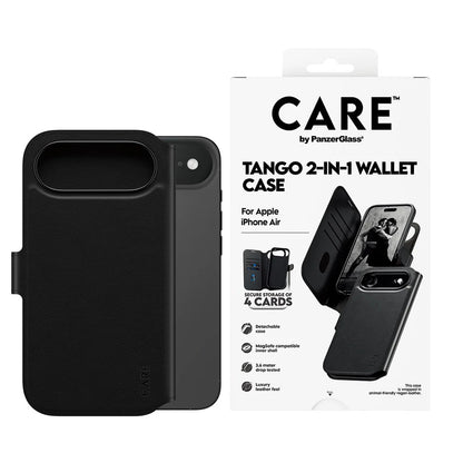 Etui MagSafe dla Apple iPhone 17 Air, PanzerGlass, Care Feature Tango Two-in-One, Czarne