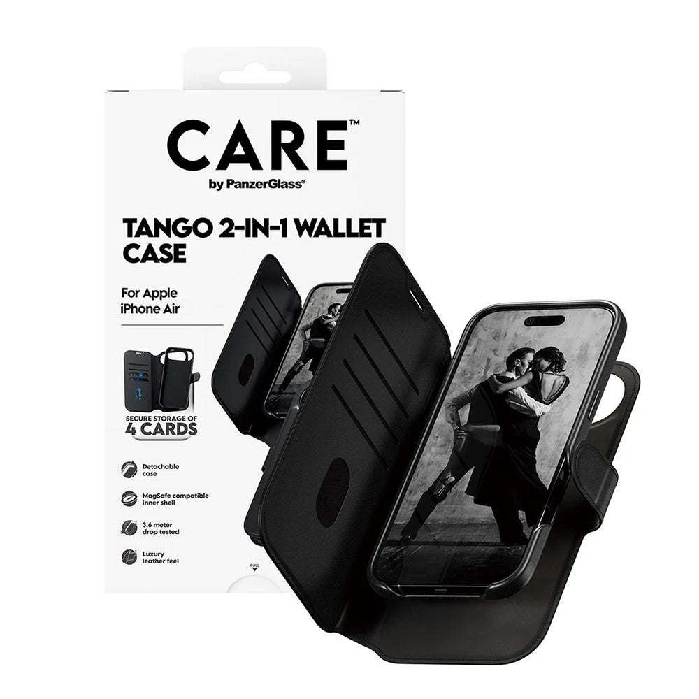 Etui MagSafe dla Apple iPhone 17 Air, PanzerGlass, Care Feature Tango Two-in-One, Czarne