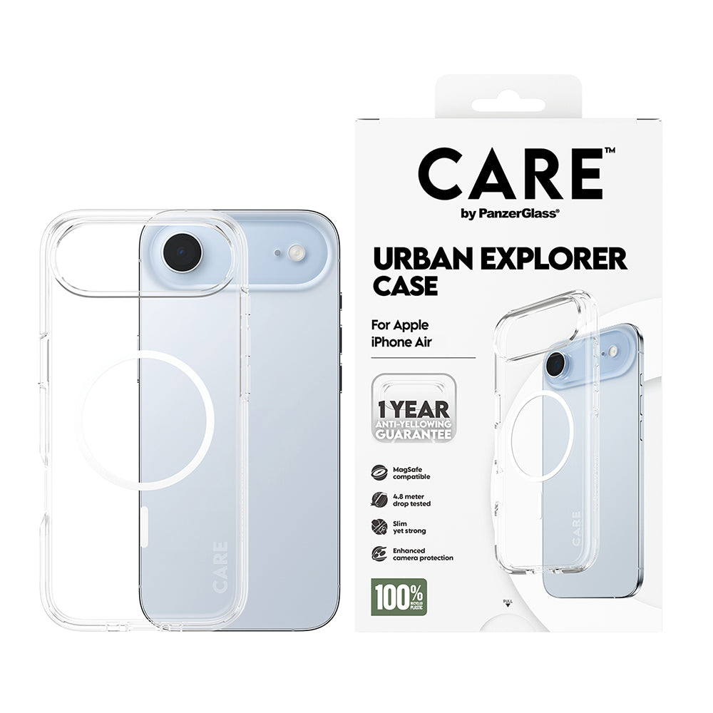Etui MagSafe dla Apple iPhone 17 Air, PanzerGlass, Care Urban Explorer, Przezroczyste Białe