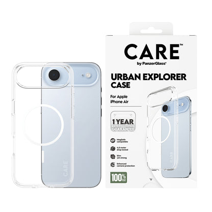 Etui MagSafe dla Apple iPhone 17 Air, PanzerGlass, Care Urban Explorer, Przezroczyste Białe
