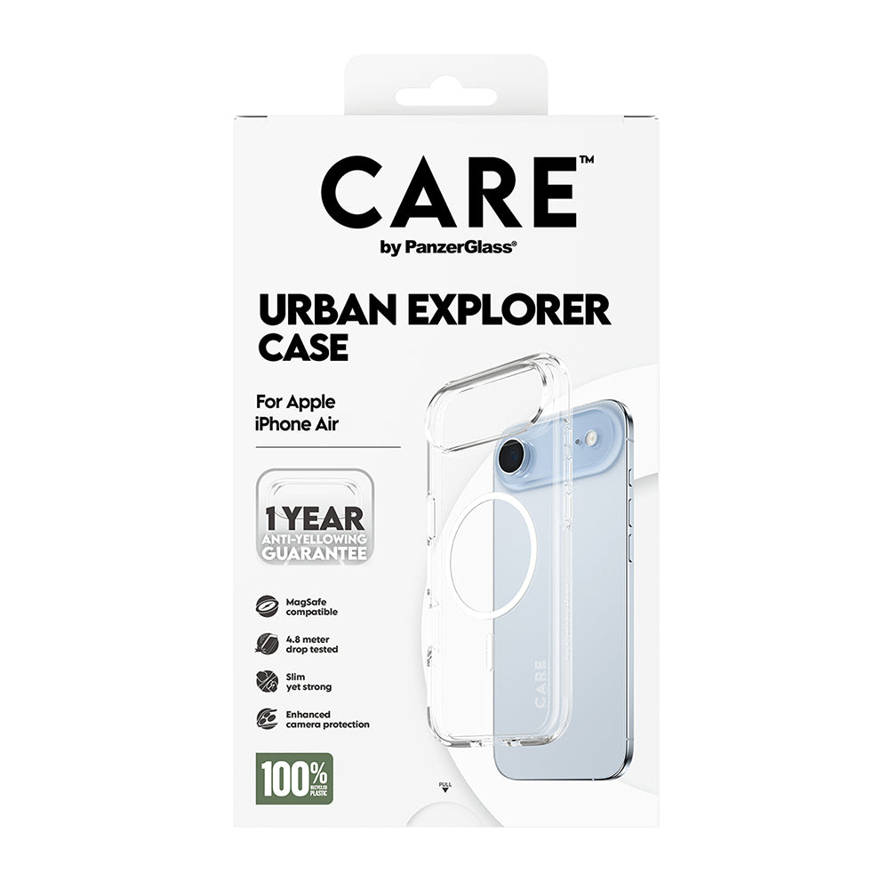 Etui MagSafe dla Apple iPhone 17 Air, PanzerGlass, Care Urban Explorer, Przezroczyste Białe