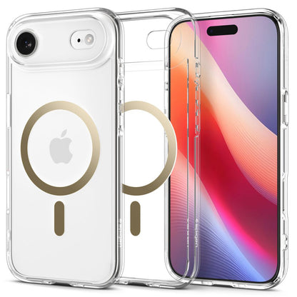 Etui MagSafe dla Apple iPhone 17 Air, Spigen, Ultra Hybrid, Złote Przezroczyste