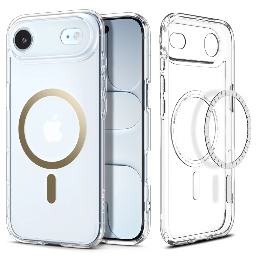 Etui MagSafe dla Apple iPhone 17 Air, Spigen, Ultra Hybrid, Złote Przezroczyste