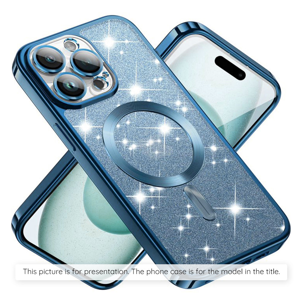 Etui MagSafe dla Apple iPhone 17 Air, Techsuit, Luxury Glitter, Bleu
