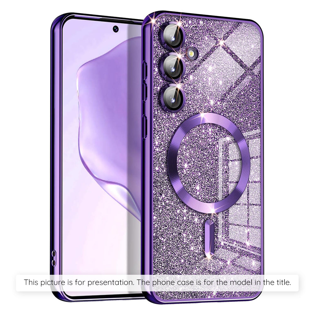 Etui MagSafe dla Apple iPhone 17 Air, Techsuit, Luxury Glitter, Ciemny Fiolet
