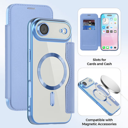 Etui MagSafe dla Apple iPhone 17 Air, Techsuit, SmartMag Book, Bleu