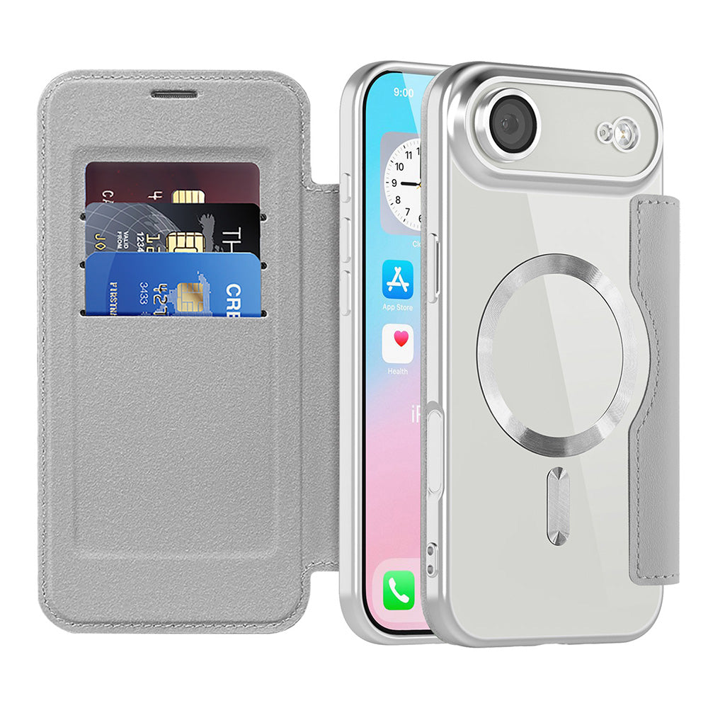 Etui MagSafe dla Apple iPhone 17 Air, Techsuit, SmartMag Book, Szary