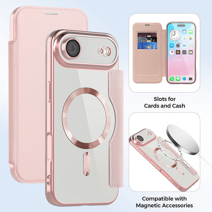 Etui MagSafe dla Apple iPhone 17 Air, Techsuit, SmartMag Book, Różowy