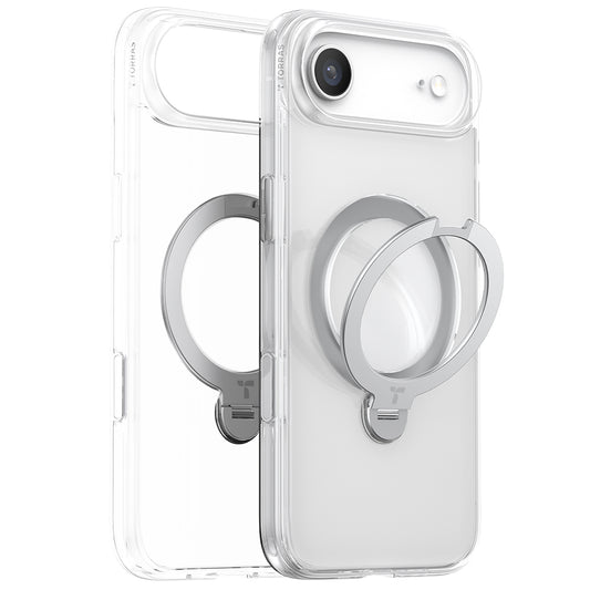 Etui MagSafe dla Apple iPhone 17 Air, Torras, Ostand Spin, Przezroczyste